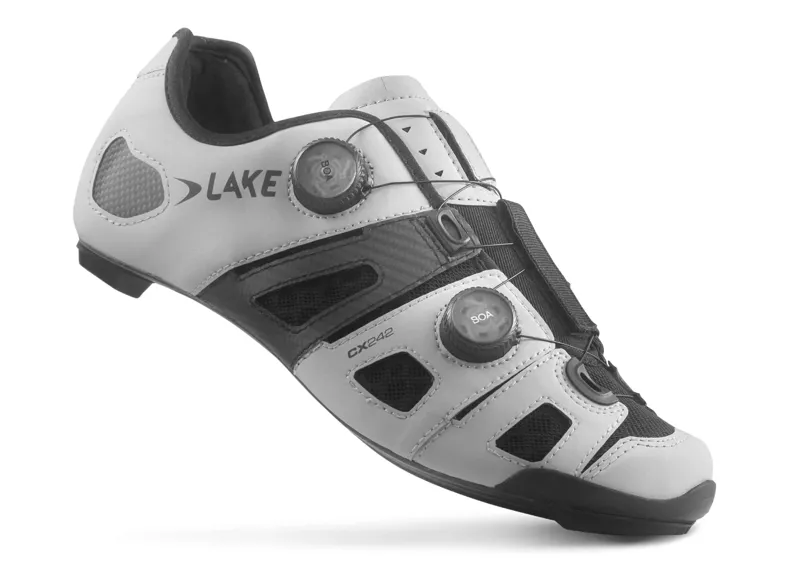 Lake CX242-X CFC Carbon Road Shoes Reflective Silver Wide Fit